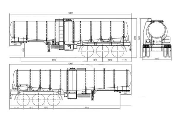 Acid tanker trailer drawing