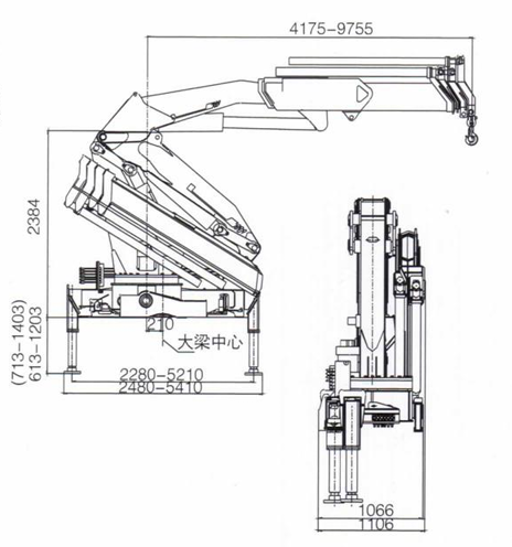 XCMG SQZ160-4 knuckle crane drawing