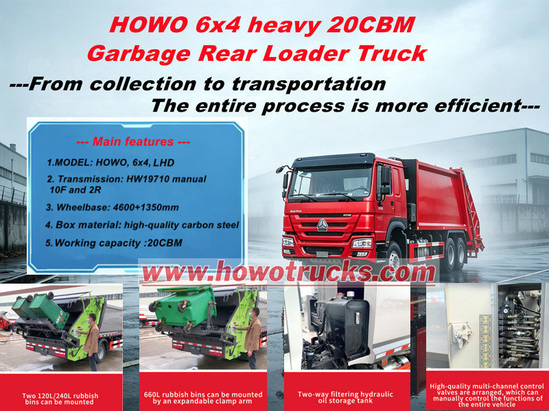 HOWO 6x4 garbage removal truck