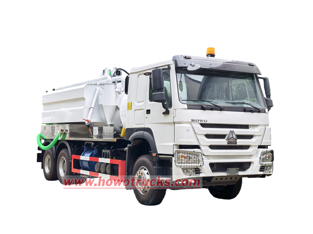HOWO industrial combination jetting and vacuum truck